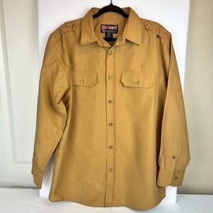 Blac‎ Lacquer Mens XL Tan Khaki Utility Button Down Long Shirt